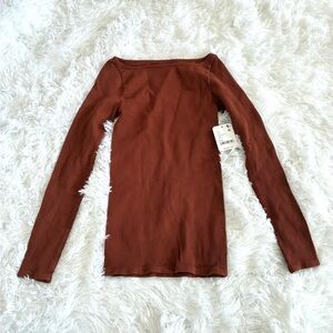 Free People  Ribbed Long Sleeve Tee